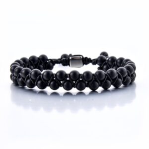 Herrenarmband Matte Onyx 6 mm Steine