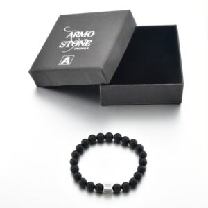 Alternative view of Herrenarmband Matte Onyx-Steine
